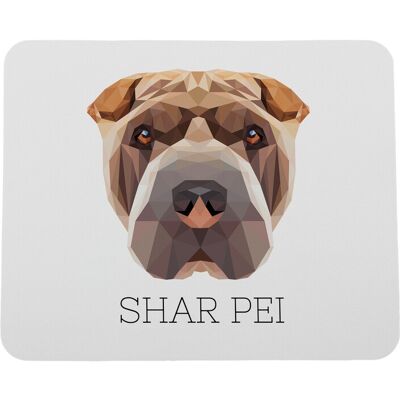 Tapis De Souris Géométrique Shar Pei Avec Photo Et Inscription Art-Dog - Publicité Tapis De Souris Géométrique Shar Pei Avec Photo Et Inscription Art-Dog - Publicité