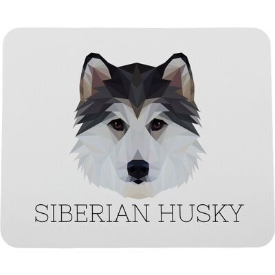 Husky De Sibérie, Tapis De Souris Géométrique Avec Photo Et Inscription Art-Dog - Publicité Husky De Sibérie, Tapis De Souris Géométrique Avec Photo Et Inscription Art-Dog - Publicité