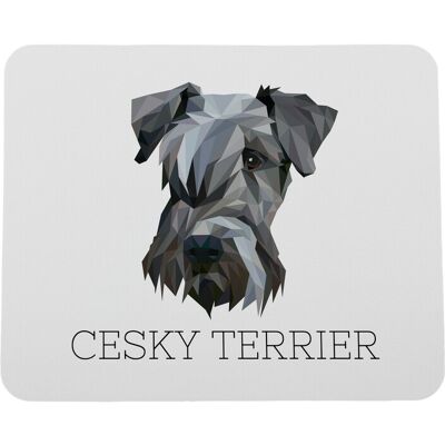 ART Terrier Tchèque, Cesky Terrier - Tapis De Souris Géométrique Avec Photo Et Inscr - Publicité ART Terrier Tchèque, Cesky Terrier - Tapis De Souris Géométrique Avec Photo Et Inscr - Publicité