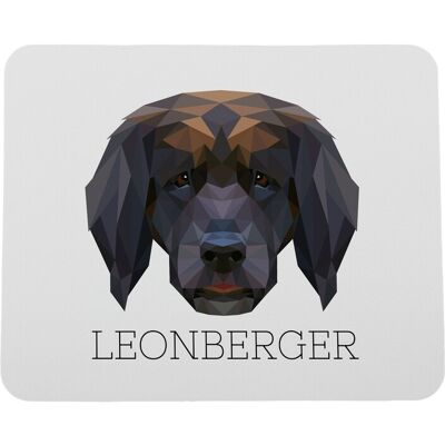 Leonberger - Tapis De Souris Géométrique Avec Photo Et Inscription Art-Dog - Publicité Leonberger - Tapis De Souris Géométrique Avec Photo Et Inscription Art-Dog - Publicité
