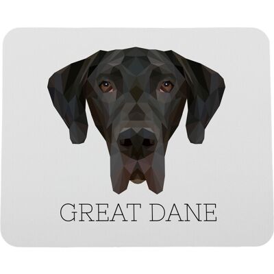 Grand Danois I - Tapis De Souris Géométrique Avec Photo Et Inscription Art-Dog - Publicité Grand Danois I - Tapis De Souris Géométrique Avec Photo Et Inscription Art-Dog - Publicité