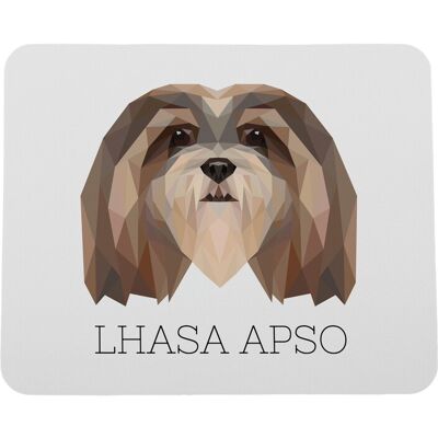 Tapis De Souris Géométrique Lhasa Apso Avec Photo Et Inscription Art-Dog - Publicité Tapis De Souris Géométrique Lhasa Apso Avec Photo Et Inscription Art-Dog - Publicité