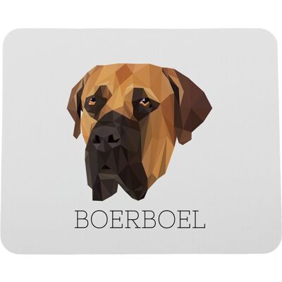 ART Boerboel, Mastiff Sud-Africain - Tapis De Souris Géométrique Avec Photo Et Inscr - Publicité ART Boerboel, Mastiff Sud-Africain - Tapis De Souris Géométrique Avec Photo Et Inscr - Publicité