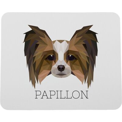ART Papillon, Épagneul Continental - Tapis De Souris Géométrique Avec Photo Et Inscr - Publicité ART Papillon, Épagneul Continental - Tapis De Souris Géométrique Avec Photo Et Inscr - Publicité