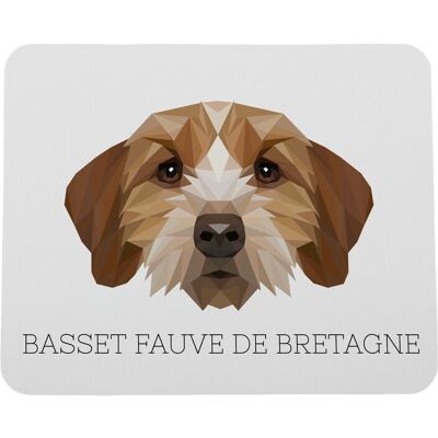 ART Basset Breton, Basset Fauve De Bretagne - Tapis De Souris Géométrique Avec Photo - Publicité ART Basset Breton, Basset Fauve De Bretagne - Tapis De Souris Géométrique Avec Photo - Publicité