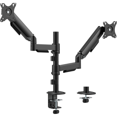 Kimex Support Écran Pc À Ressort Mécanique 2 Écrans Pc 17\"-32\", Avec Mât - Publicité Kimex Support Écran Pc À Ressort Mécanique 2 Écrans Pc 17\"-32\", Avec Mât - Publicité