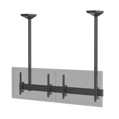 Kimex Support Tv Plafond Menu Board 2 Écrans 45''- 55'' Hauteur 150cm Noir - Publicité Kimex Support Tv Plafond Menu Board 2 Écrans 45''- 55'' Hauteur 150cm Noir - Publicité