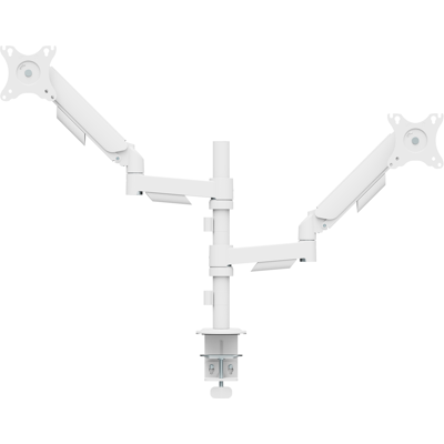 Kimex Support Écran Pc À Ressort Mécanique 2 Écrans Pc 17\"-32\" Avec Mât, Blanc - Publicité Kimex Support Écran Pc À Ressort Mécanique 2 Écrans Pc 17\"-32\" Avec Mât, Blanc - Publicité