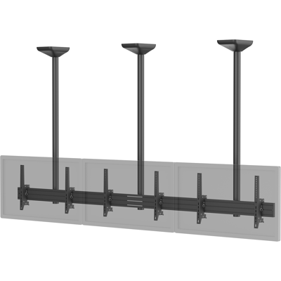 Kimex Support Tv Plafond Menu Board 3 Écrans 45''-50'' Hauteur 150cm Noir - Publicité Kimex Support Tv Plafond Menu Board 3 Écrans 45''-50'' Hauteur 150cm Noir - Publicité