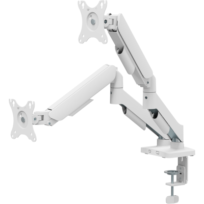 Kimex Support Écran Pc À Ressort Mécanique 2 Écrans Pc 17\"-32\", Blanc - Publicité Kimex Support Écran Pc À Ressort Mécanique 2 Écrans Pc 17\"-32\", Blanc - Publicité