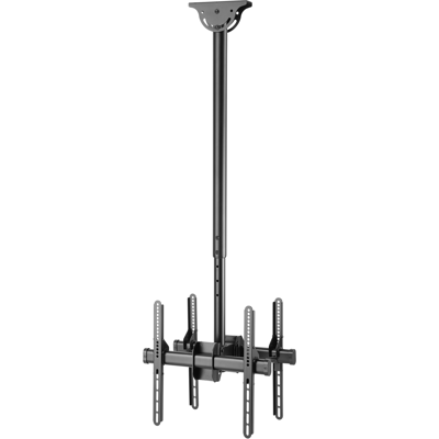 Kimex Support Plafond Pour 2 Écrans Tv 32\"-75\", Hauteur 106-156cm, Inclinable - Publicité Kimex Support Plafond Pour 2 Écrans Tv 32\"-75\", Hauteur 106-156cm, Inclinable - Publicité