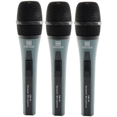 Pronomic 3x Set De Microphone Professionnel Dj Pa Chant Cable De Xlr Pince Mic Coffre - Publicité Pronomic 3x Set De Microphone Professionnel Dj Pa Chant Cable De Xlr Pince Mic Coffre - Publicité