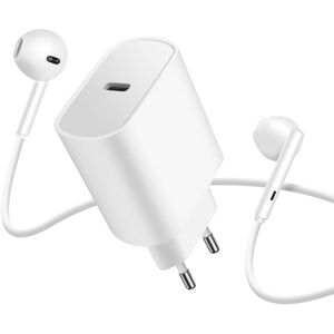 Avizar Pack Chargeur Usb-C 20w + Écouteurs Filaires Usb-C Avec Télécommande - Publicité Avizar Pack Chargeur Usb-C 20w + Écouteurs Filaires Usb-C Avec Télécommande - Publicité