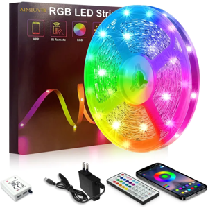 Ruban Led 20m Rgb Bluetooth Aimiuvei App Télécommande Musique 320 Led - Publicité Ruban Led 20m Rgb Bluetooth Aimiuvei App Télécommande Musique 320 Led - Publicité