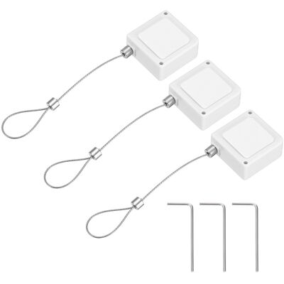 Uxcell 3 Pièces Câble De Verrouillage Pour Télécommande Rétractable 3,3 Pi (Blanc) - Publicité Uxcell 3 Pièces Câble De Verrouillage Pour Télécommande Rétractable 3,3 Pi (Blanc) - Publicité