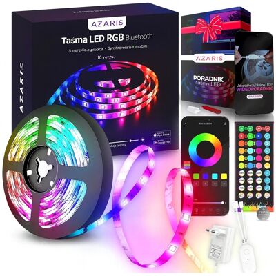 Sans Marque Bande Led Rgb 10 M, Bluetooth, 300 Led Multicolores Avec Télécommande - Publicité Sans Marque Bande Led Rgb 10 M, Bluetooth, 300 Led Multicolores Avec Télécommande - Publicité