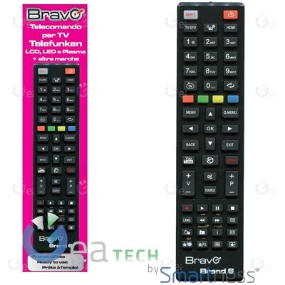 Télécommande Tv Bravo Brand 6 Compatible Avec Telefunken Hitachi Vestel - Publicité Télécommande Tv Bravo Brand 6 Compatible Avec Telefunken Hitachi Vestel - Publicité