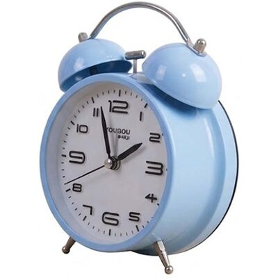 Avizar Réveil De Table 12cm Pour Chambre Format Rond Double Cloche Élégant Bleu - Publicité Avizar Réveil De Table 12cm Pour Chambre Format Rond Double Cloche Élégant Bleu - Publicité
