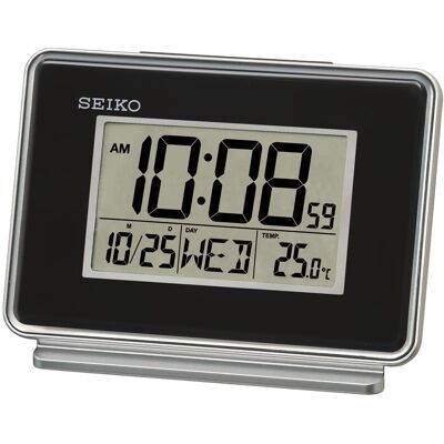 Seiko Alarme Numérique 12cm Double Réveil Qhl068k - Publicité Seiko Alarme Numérique 12cm Double Réveil Qhl068k - Publicité