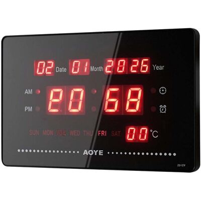 Avizar Horloge Led Lumineux Numérique Avec Affichage Date / Heure / Température - Publicité Avizar Horloge Led Lumineux Numérique Avec Affichage Date / Heure / Température - Publicité