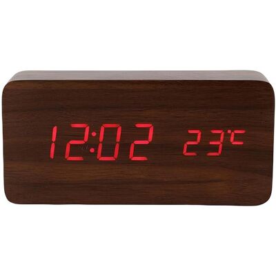 Avizar Horloge Led Lumineux, Affichage Date/heure/température Design Bois, Marron - Publicité Avizar Horloge Led Lumineux, Affichage Date/heure/température Design Bois, Marron - Publicité