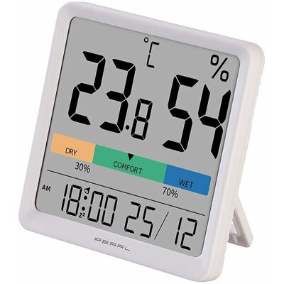 Thermomètre Hygromètre Avec Écran Couleur Et Réveil - Pearl - Publicité Thermomètre Hygromètre Avec Écran Couleur Et Réveil - Pearl - Publicité