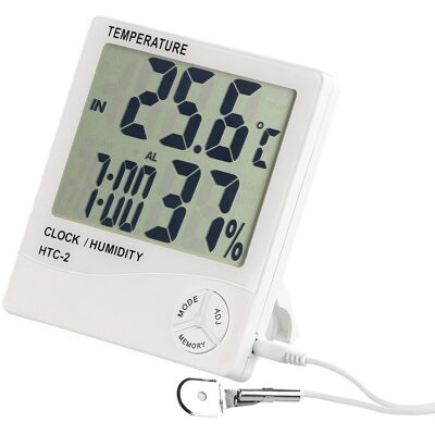 Pearl Thermomètre-Hygromètre Numérique Avec Capteur Extérieur Et Fonction Réveil - Pe - Publicité Pearl Thermomètre-Hygromètre Numérique Avec Capteur Extérieur Et Fonction Réveil - Pe - Publicité