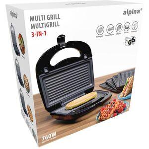 Alpina 3-En-1 Appareil À Sandwich, Gaufre Et Grill - Plaques Interchangeables - - Publicité Alpina 3-En-1 Appareil À Sandwich, Gaufre Et Grill - Plaques Interchangeables - - Publicité
