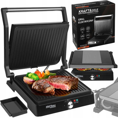 Kraft Dele Électrique Barbecue 2400w Panini Fabricant Grille-Pain Non Adhésive Thermostat - Publicité Kraft Dele Électrique Barbecue 2400w Panini Fabricant Grille-Pain Non Adhésive Thermostat - Publicité