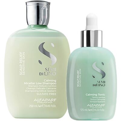 Alfaparf Milano Lot Pour Peau Sensible Alfaparf Calmant Micellaire Low Shampoo + Calmant Tonique - Publicité Alfaparf Milano Lot Pour Peau Sensible Alfaparf Calmant Micellaire Low Shampoo + Calmant Tonique - Publicité