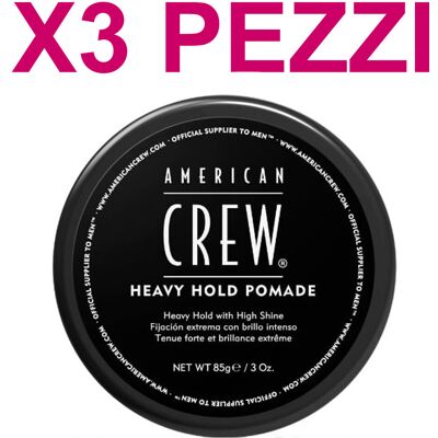 Cire Cheveux Homme Aspect Mouillé American Crew Heavy Hold Pommade 85 G 3 Pièces - Publicité Cire Cheveux Homme Aspect Mouillé American Crew Heavy Hold Pommade 85 G 3 Pièces - Publicité