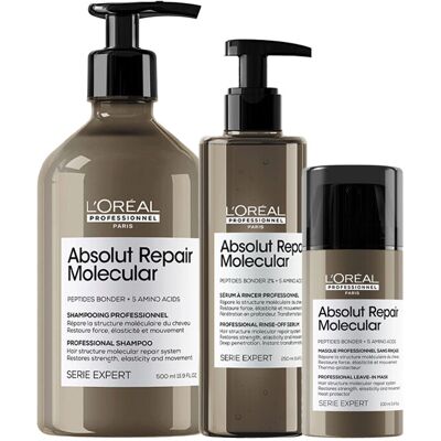 L'Oreal L'Orea Kit Serie Ex Absolut Repair Molecular Sh 500ml + Serum 250ml + Mask - Publicité L'Oreal L'Orea Kit Serie Ex Absolut Repair Molecular Sh 500ml + Serum 250ml + Mask - Publicité