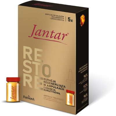 Farmona Jantar Soin En Ampoules À L'Essence D'Ambre Pour Cheveux Très Abîmés Et - Publicité Farmona Jantar Soin En Ampoules À L'Essence D'Ambre Pour Cheveux Très Abîmés Et - Publicité