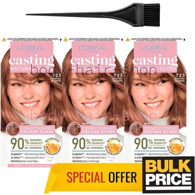 Lot De 3 723 Crème Colorante Pour Cheveux Blonde Amande L'Oréal Casting... Publicité Lot De 3 723 Crème Colorante Pour Cheveux Blonde Amande L'Oréal Casting... Publicité