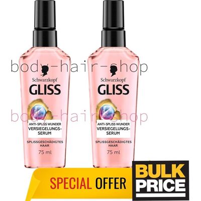 Schwarzkopf Gliss Split Ends Miracle Sealing Serum Repair Damaged Hair 2 X 75 Ml - Publicité Schwarzkopf Gliss Split Ends Miracle Sealing Serum Repair Damaged Hair 2 X 75 Ml - Publicité