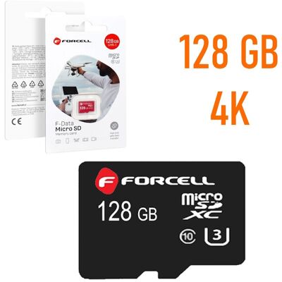 Forcell Carte Mémoire Microsd 128 Gb Uhs-I U3, Vitesse Transfert 90 Mo/s Caméra Drone - Publicité Forcell Carte Mémoire Microsd 128 Gb Uhs-I U3, Vitesse Transfert 90 Mo/s Caméra Drone - Publicité