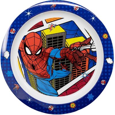 Set De Assiettes Plates Pour Enfants Marvel Spiderman En Plastique Sans Bpa - Publicité Set De Assiettes Plates Pour Enfants Marvel Spiderman En Plastique Sans Bpa - Publicité