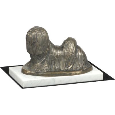 ART Lhasa Apso - Statuette De Chien, Figurine Sur Marbre Blanc, Trophée Pour Une Exp - Publicité ART Lhasa Apso - Statuette De Chien, Figurine Sur Marbre Blanc, Trophée Pour Une Exp - Publicité