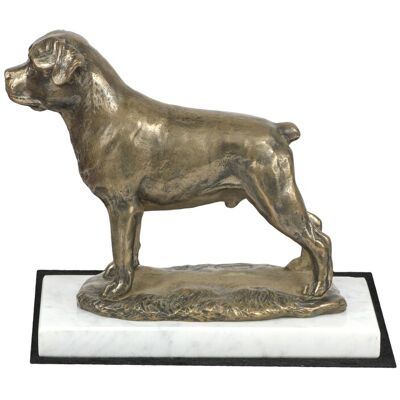 ART Rottweiler - Statuette De Chien, Figurine En Marbre Blanc, Trophée Pour Une Expo - Publicité ART Rottweiler - Statuette De Chien, Figurine En Marbre Blanc, Trophée Pour Une Expo - Publicité