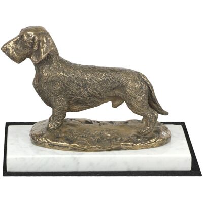 ART Teckel À Poil Dur - Statuette De Chien, Figurine Sur Marbre Blanc, Trophée D'Exp - Publicité ART Teckel À Poil Dur - Statuette De Chien, Figurine Sur Marbre Blanc, Trophée D'Exp - Publicité