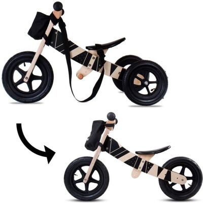 Sun Draisienne En Bois Pour Enfants De 2 Ans 2-En-1 Twist Plus - Édition Samoa Noire - Publicité Sun Draisienne En Bois Pour Enfants De 2 Ans 2-En-1 Twist Plus - Édition Samoa Noire - Publicité