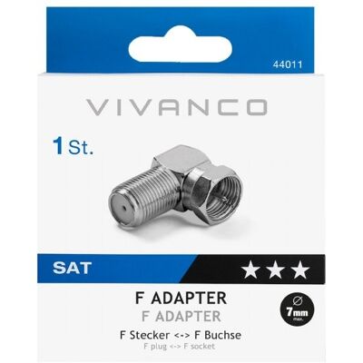 Vivanco Vvsatadaptfmf90 Adaptateur D’antenne F-M 90° Métal - Publicité Vivanco Vvsatadaptfmf90 Adaptateur D’antenne F-M 90° Métal - Publicité