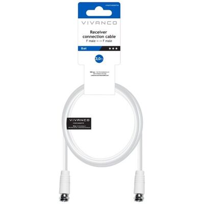 Vivanco Vvsatcab30ffw Câble Antenne F-M/m 3 M Blanc - Publicité Vivanco Vvsatcab30ffw Câble Antenne F-M/m 3 M Blanc - Publicité