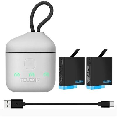 Ibroz Boîtier Chargeur 2 Batteries Pour Gopro Hero 8 - Publicité Ibroz Boîtier Chargeur 2 Batteries Pour Gopro Hero 8 - Publicité
