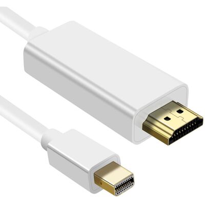 Câble vidéo Mini DisplayPort mâle à HDMI mâle - Blanc - 4K 1,8m - Publicité Câble vidéo Mini DisplayPort mâle à HDMI mâle - Blanc - 4K 1,8m - Publicité