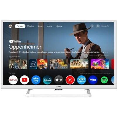Saba Sa24w78gtv Smart Tv Led Blanc 24 Pouces Hd - Publicité Saba Sa24w78gtv Smart Tv Led Blanc 24 Pouces Hd - Publicité