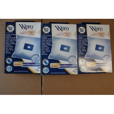 Wpro Be25-Mw - Lot De 3 Boîtes De 4 Sacs Aspirateurs + Filtre Moteur Alaska - Publicité Wpro Be25-Mw - Lot De 3 Boîtes De 4 Sacs Aspirateurs + Filtre Moteur Alaska - Publicité