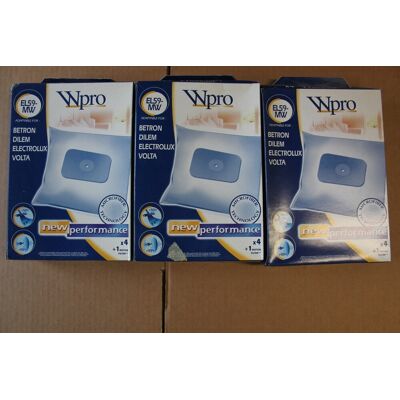 Wpro El59-Mw - Lot De 3 Boîtes De 4 Sacs Aspirateurs + Filtre Moteur Electrolux - Publicité Wpro El59-Mw - Lot De 3 Boîtes De 4 Sacs Aspirateurs + Filtre Moteur Electrolux - Publicité