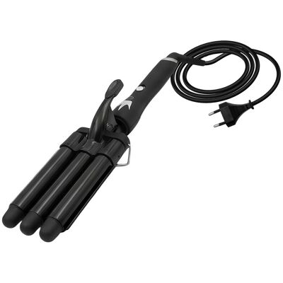 Avizar Fer À Boucler Électrique 3 Tubes 70w Pour Cheveux Humides Ou Secs - Publicité Avizar Fer À Boucler Électrique 3 Tubes 70w Pour Cheveux Humides Ou Secs - Publicité