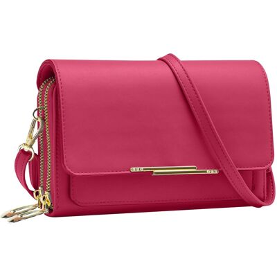 Avizar Sacoche Bandoulière Pour Smartphone Simili Cuir Multi-Compartiments Rose - Publicité Avizar Sacoche Bandoulière Pour Smartphone Simili Cuir Multi-Compartiments Rose - Publicité